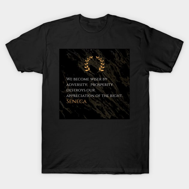 Seneca's Truth: Adversity's Gift of Wisdom, Prosperity's Peril T-Shirt by Dose of Philosophy